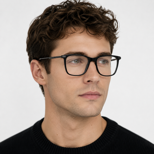 Model bărbat purtând ochelari de vedere Axel Negru