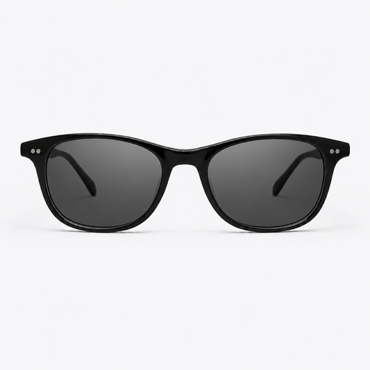 Ochelari de soare cu dioptrii Ciro Negru, ramă unisex dreptunghiulară cu lentile gri