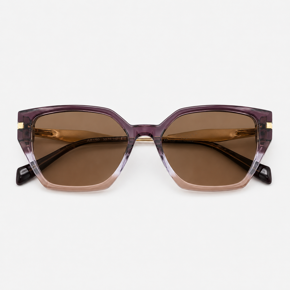 Ochelari de soare cu dioptrii Cleo Burgundy transparent cu brațele pliate