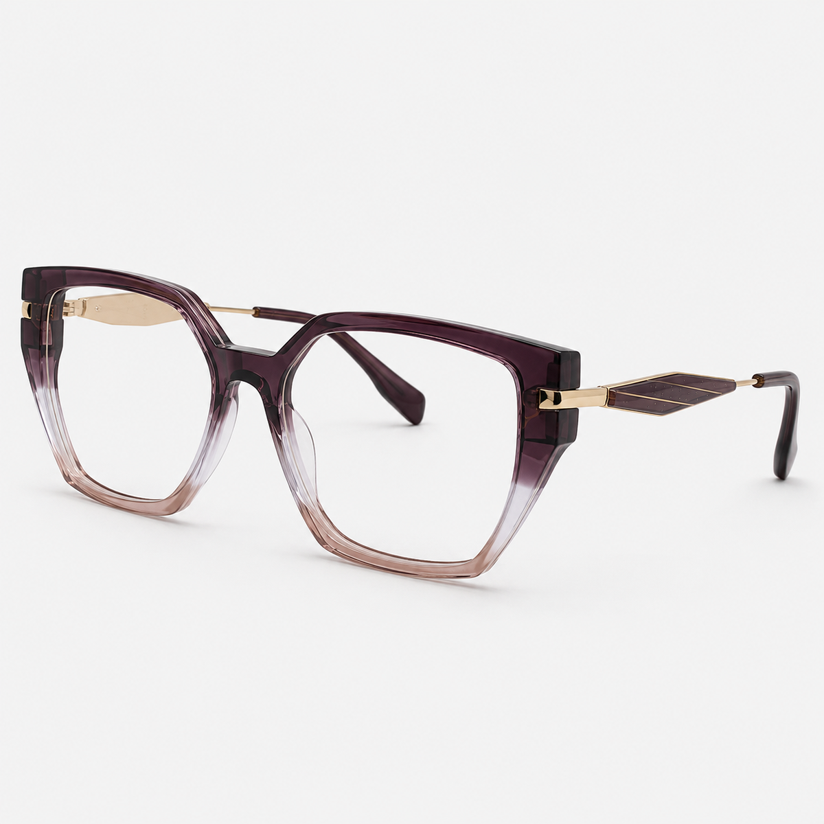Ochelari de vedere Cleo Burgundy transparent cu brațele pliate