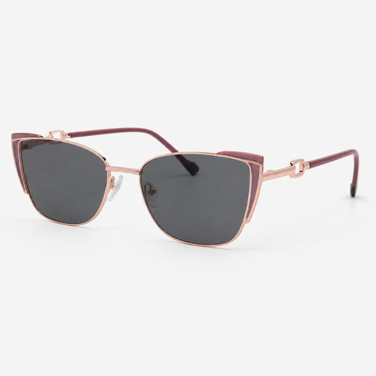 Ochelari de soare cu dioptrii Elara Rose Gold, vedere din unghi 45°.
