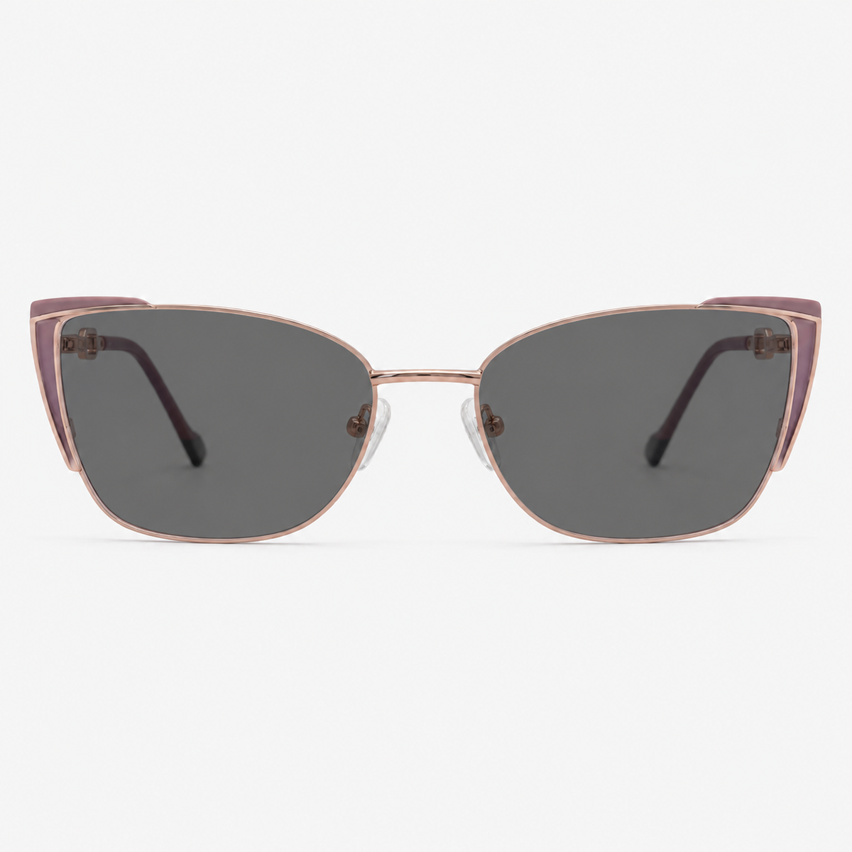 Ochelari de soare cu dioptrii Elara Rose Gold, vedere frontală.
