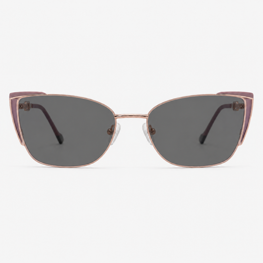 Ochelari de soare cu dioptrii Elara Rose Gold, vedere frontală.