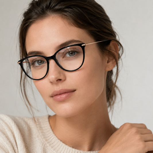 Femeie purtând ochelarii de vedere Esme negru
