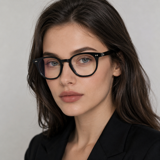 Femeie purtând ochelari de vedere Theo Negru