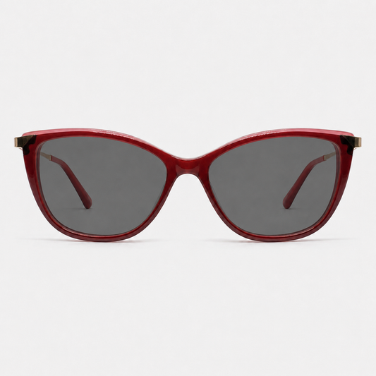 Ochelari de soare cu dioptrii Lia Vișiniu, ramă cat-eye cu lentile gri