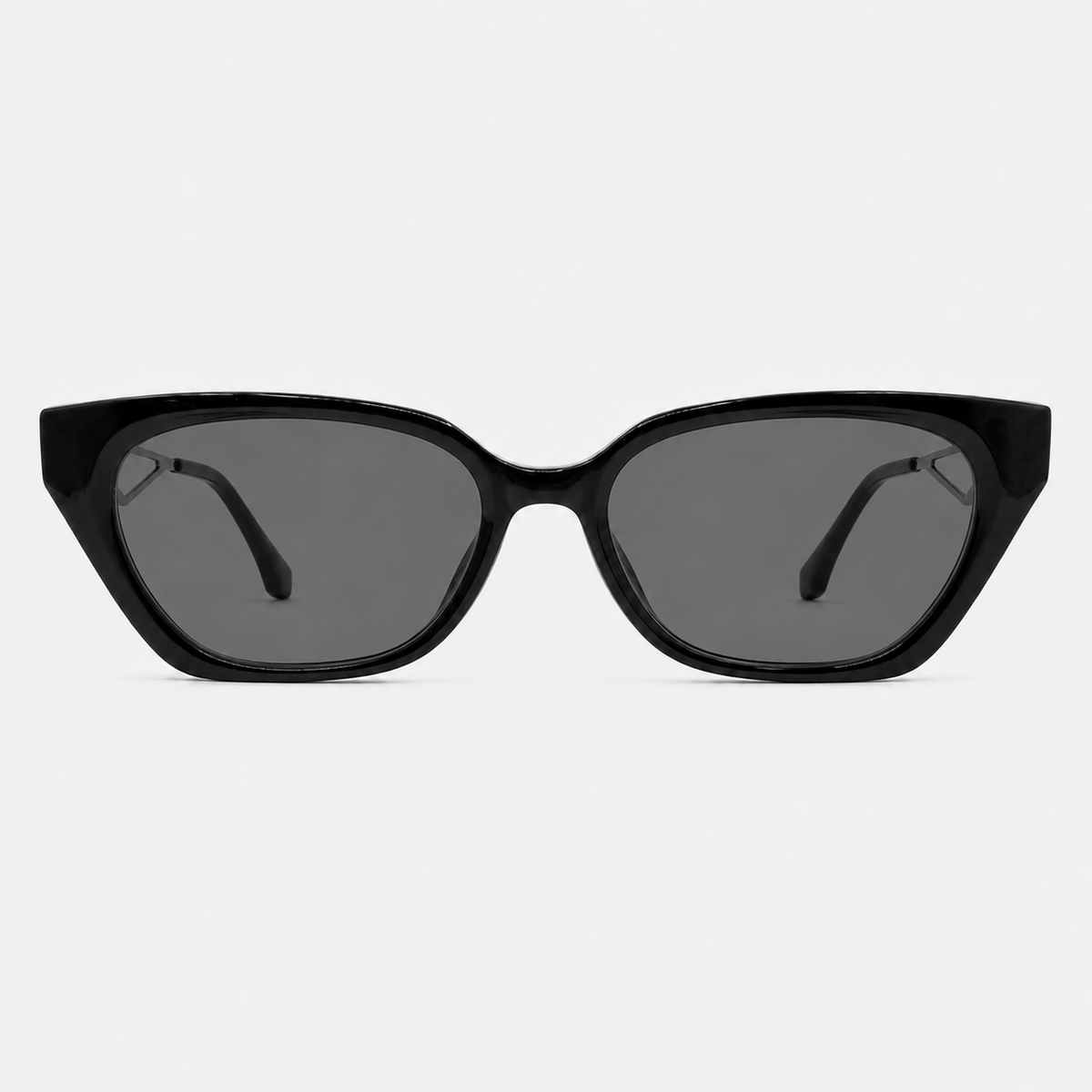 Ochelari de soare cu dioptrii Nara Negru, ramă cat-eye și lentile gri
