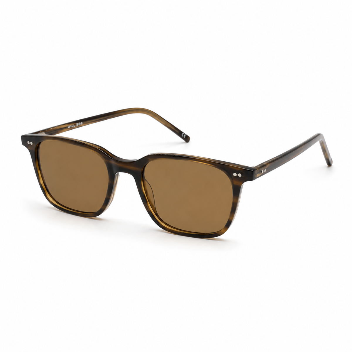 Ochelari de soare cu dioptrii Luca Havana, cu lentile maro, vedere la 45 de grade