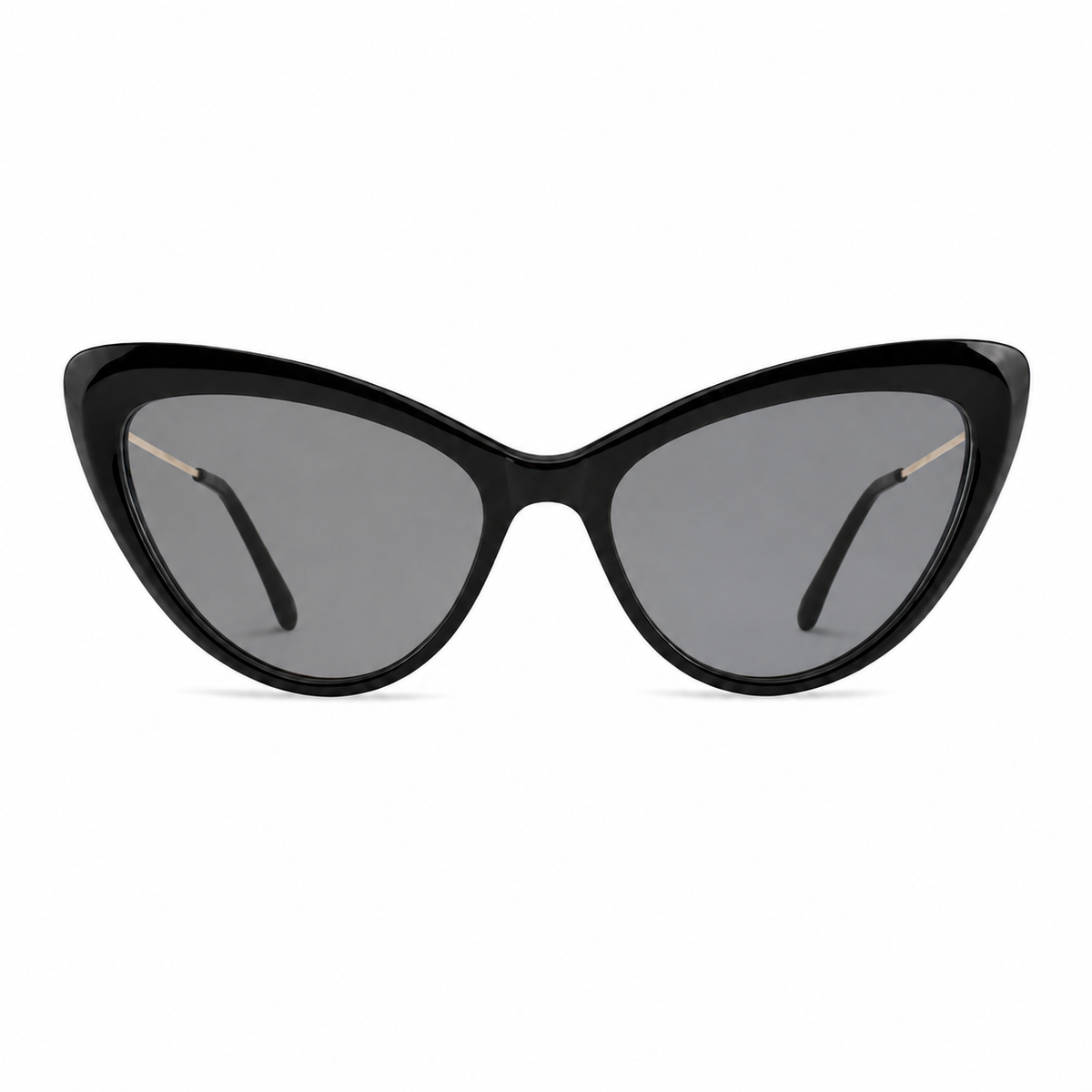 Ochelari de soare cu dioptrii Mila Negru cat-eye, vedere frontală