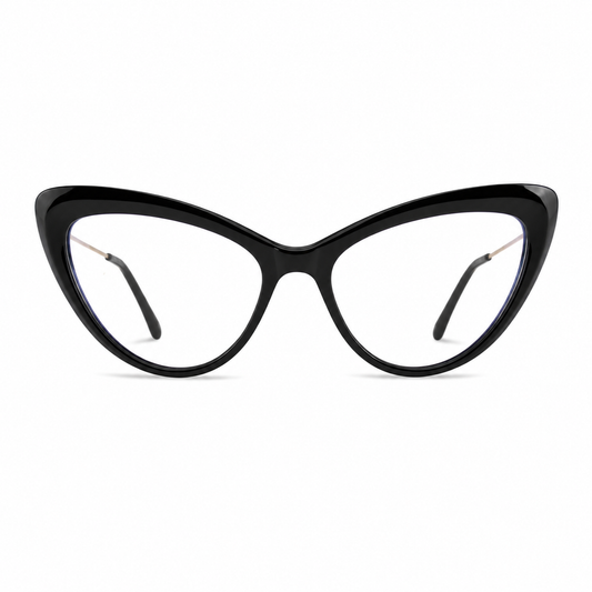 Ochelari de vedere Mila Negru cat-eye, vedere frontală