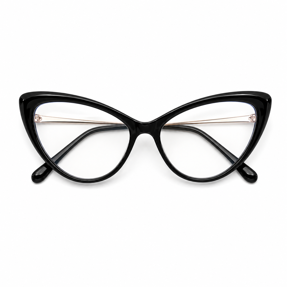 Ramă de ochelari Mila Negru cat-eye, cu brațele pliate
