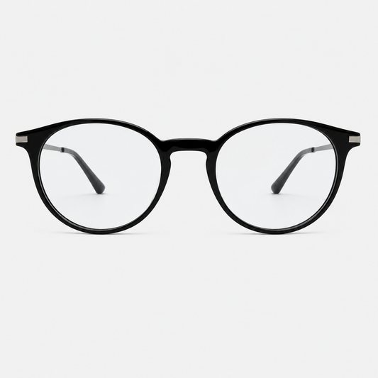 Ochelari de vedere Remi Negru, ramă unisex cu formă rotundă și brațe metalice