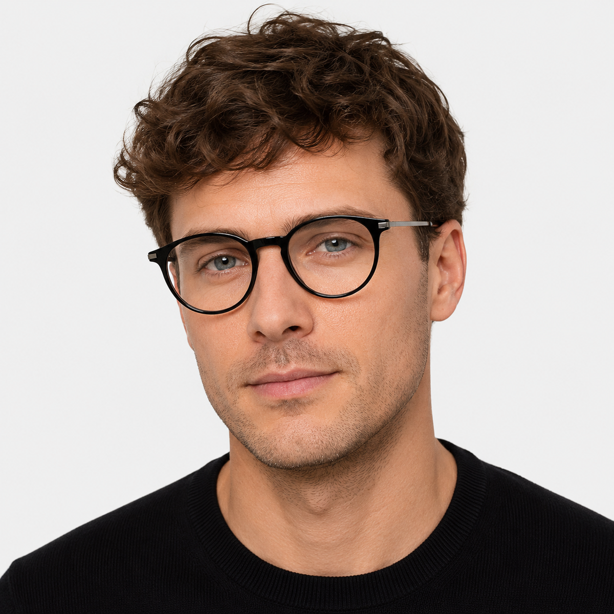 Model bărbat purtând ochelari de vedere Remi Negru