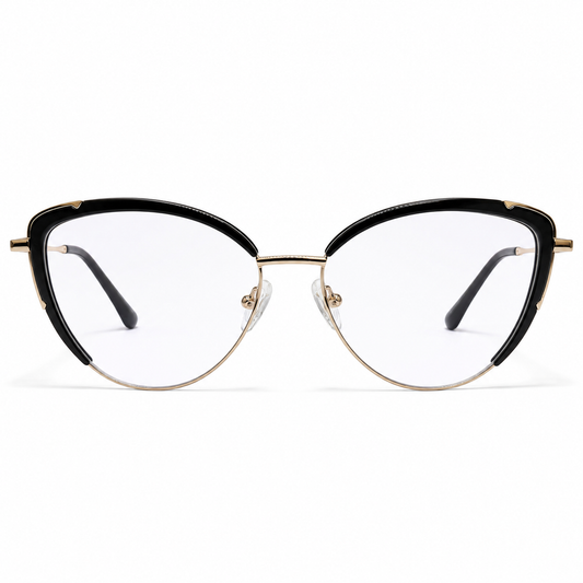 Ochelari de vedere Selma Negru Auriu, ramă cat-eye pentru femei