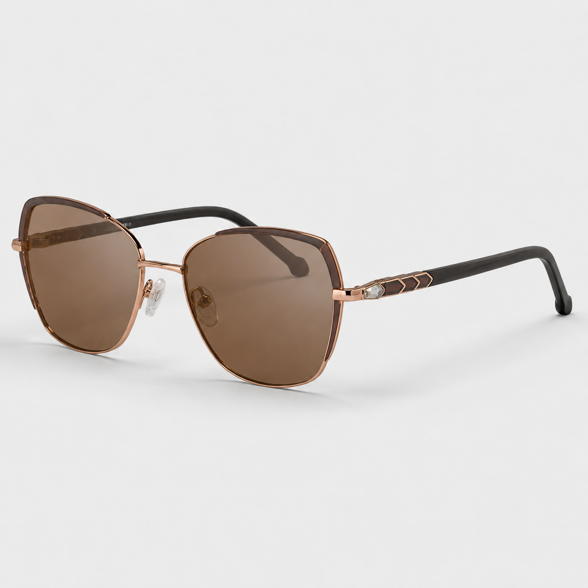 Ochelari de soare Siena Rose Gold cu ramă metalică fină