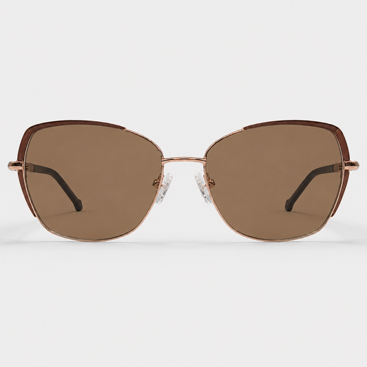 Ochelari de soare Siena Rose Gold cu lentile maro, vedere din față