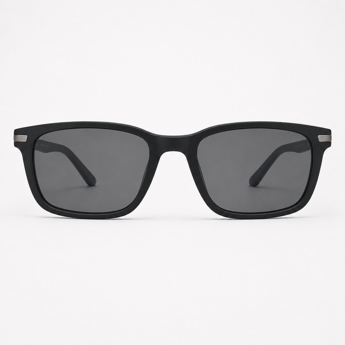 Ochelari de soare cu dioptrii Soren Negru, ramă unisex dreptunghiulară cu lentile gri
