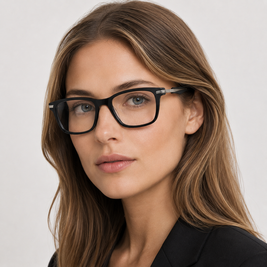 Model femeie purtând ochelari de vedere Soren Negru